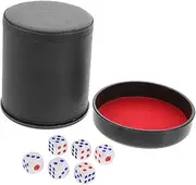 HOOTNEE Noise-Canceling Dice Cup Game Set Stand Quiet Dice Shaker PU Leather Dice Cups for Night Events