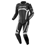 Misano Black White 2PC Leather Motorcycle Suit
