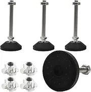 Hordion 4Pcs M12x100mm Leveling Feet Adjustable Furniture Levelers, 2" Dia Swivel feet Leg Levelers Heavy Duty Leveling Foot for Work Bench Table Chair Cabinet Furniture (D50 x M12 x H100)