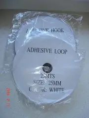 WHITE 25mm x 25M Pair HOOK and LOOP strong Self Adhesive Fastener Tape