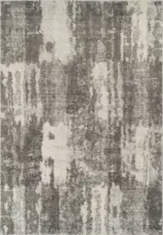 3x5 Dalyn Ivory Abstract Distressed Patched Door Mat RC8 - Aprx 3' 3" x 5' 1"