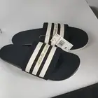 Adidas Adilette Comfort Slides Sandals Black/White GW5966 MENS Sz 18 Flip FLOP