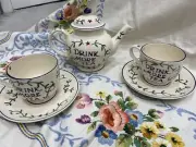 emma bridgewater early rare Drink More Tea Tea For Two Not Past Times Immaculate
