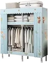 Portable Wardrobe Rack,Canvas Wardrobe, Portable Wardrobe with Hanging Rail, Fabric Wardrobe for Bedroom, Clothes Closet Storage Organizer,D-120x45x166cm