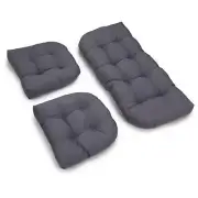 OPENBOX Blazing Needles Twill Settee Group Cushions Steel Grey Set of 3