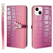 For iPhone 14 Phone Case With Strap - Purplish red