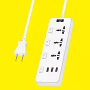 Power Strip Surge Protector Wall Outlet 2 Prong with 3 Outlets and 3 USB Char...