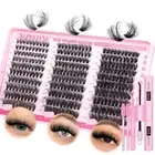 Fluffy Lash Extension Kit 300Pcs DIY Lash Clusters Kit 40D+50D+60D Wispy Cluster