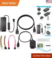 SATA/PATA/IDE to USB 2.0 Converter Cable - Compatible with 2.5" 3.5" Hard Drives