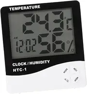 Gatuida 1Pc Digital Thermometer Clock Indoor Alarm Clock with Large Screen Multi Functional Temperature Display for Home Decoration Hotel Bedroom and Office Battery Not Included