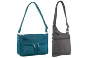 2Pc Set Pierre Cardin Anti-Theft Cross Body Bags Slash Proof - Turquoise & Grey
