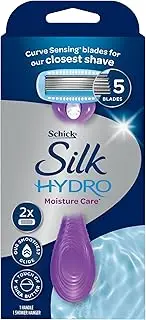 Schick - Silk Hydro Moisture Care Kit | Razor Handle with 2 Refills | Moisture Care | 5 Blade Razor | Shea Butter | Curve sensing Blades | Close Shave | Smooth Glide​