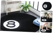 Round Rug, Cute Soft Tufted Area Circle Rug for Bedroom 3'3" (Round) 8 Ball