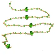 Peridot Alternate Rondelle Beads, 24K Gold/Silver Rosary Chain - DIY Necklace