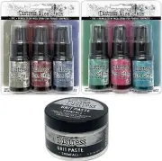 Tim Holtz 2022 Holiday Mica Stains Sets #3 and #4 and Holiday Snowfall Grit...