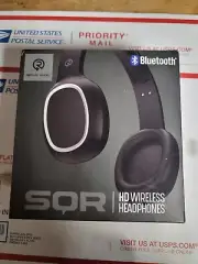 Black Wireless Bluetooth Headphones with built-in Mic by Replay Audio (SQR)