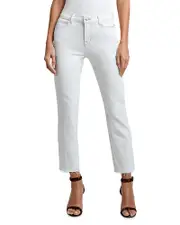 L'Agence Sada High Rise Crop Slim Jeans in Macadamia