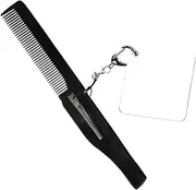 Beaupretty Portable Foldable Comb Keychain with Mirror for Men Compact Travel Beard Comb and Pocket Mirror Lightweight and Easy to Carry for Grooming the Go