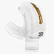 DSC Xlite 95 Cricket Batting Gloves | Color: White | Size: Youth LH | Material: Premium PU | Airflow Gusset for Ventilation | FRP (Fibre Reinformed Protection) | Three Side Bars for Better Protection