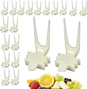Bird Food Holder, 20-Piece Bird Skewer Set, Parrot Feeder 4.2x2.8x2.3cm Compact Feeding Forks, Treat Skewers for Small Birds and Animals, Encourages Healthy and Engaging Mealtime