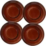 NUOBESTY 4Pcs Wooden Piano Foot Pads Skid Floor Protectors Noise Reduction Mat for Grand Piano Brown Protects Hardwood and Carpet from Caster Damage