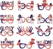 [Generic] 4th Of July Sunglasses For Adults - 4th Of July Themed Decorations, 12X Bulk Sunglasses | Outdoor Party Supplies, Bulk Gear Accessories For Independence Day Parades, Backyard Barbecues