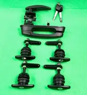 Rear Glass Window Locking Handle &4 Side Lift Up fit FlexiEdge Flexiglass Canopy