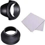 Tignapoo 67mm Lens Hood Set with Tulip Flower Lens Hood + Collapsible Rubber Lens Hood + Lens Cleaning Cloth Replacement for Canon EOS 7D 70D 77D 80D 90D Rebel T7i T6i T6s for Canon EF-S 18-135mm