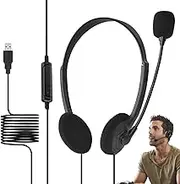 USB Game Headset with Microphone | Over Ear Headphones | Over Ear Wired Headphones, Comfortable and Adjustable Computer Accessories for Home Pc Tablet
