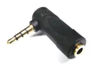 From OZ Quality 1PC Right Angle 3.5mm Male to 3.5 Female Stereo Connector 4 POLE