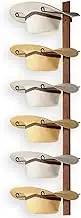 Cowboy Hat Rack, 6 Pieces Hat Rack for Cowboy Hats with Wooden Board, Metal Cowboy Hat Holder Wall Storage Hat Holder-Organize Western Hats with Style and Ease