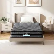 [Giselle Bedding] Mattress Single Size, Pocket Spring for Orthopedic Support & Pressure Relief, 22cm Single Bed Mattress with 5-Zone and Breathable Top, 5Yrs Warranty, Black + Grey with Vacuum Packed