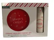 Target Bullseye's Santa's Milk and Cookies Ceramic Serveware (NEW IN BOX)