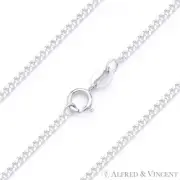 1.8mm Thin Cuban / Curb Link Italian Chain Anklet in .925 Italy Sterling Silver