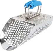 Metal Detector Scoop, Detector Sand Scoop Stainless Steel Sand Sifter Shovel with Foldable Handle, Detector Scoop Shovel for Beach Discovering Treasures