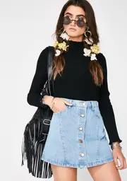 Close Up Denim Skirt