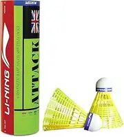 LI-NING Smash Nylon Badminton Shuttlecock, Pack of 6, Medium