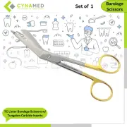 Cynamed TC Lister Bandage Scissors w/ Tungsten Carbide Inserts & Gold Rings