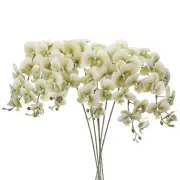 6Pcs 41" 9 Heads Artificial Orchid Stems Faux Phalaenopsis, Grey Green