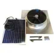 1280 CFM Aluminum Hybrid (Solar/Electric) Powered Gable Mount Gable Louver Vent