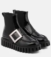 [Roger Vivier] Roger Vivier Viv' Go-Thick leather platform Chelsea boots AU 3.5 black