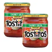Tostitos MEDIUM Dip Chunky Salsa 2 Jars 15.5 Oz