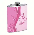 Pink Girly Glam Design Y2k Flask 8oz Stainless Steel Hip Drinking Whiskey