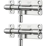 Door Latch Lock Barrel Bolt 4 Inch, 304 Stainless Steel Slide Gate Latches Se...