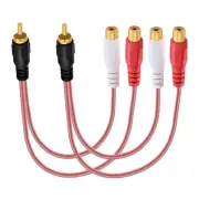 RCA Splitter 1 Male 2 Female 2-Pack, RCA Y Adapter 1 Male to 2 Female, RCA St...