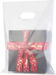 GoClimber 100 Pack Clear Plastic Bags, 9"x12" Merchandise Bags With Die Cut Handles for Retail, Small Business, Boutique Stores, Gifts