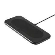 3sixT Dual 15W Qi Wireless Charger Pad Mat Dock For iPhone 14/Samsung S22 Black