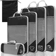 [Mbnvtxh] 5Pcs Compression Packing Cubes Lightweight Travel Packing Cubes with Storage Bag Nylon Luggage Suitcase Organizer Bags Space Saving Packing Cubes for Travel Suitcase