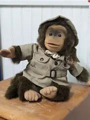 Vintage Hosung Monkey Hand Puppet Julious The Junior Chimp Squeaks 90's