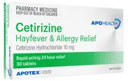 Apotex Health Cetirizine Hayfever & Allergy 30 Tabs